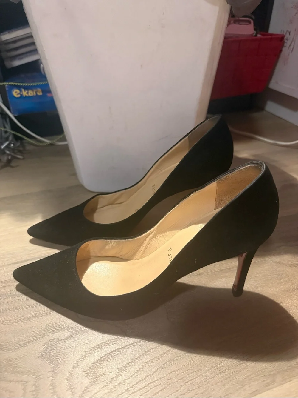 Christian Louboutin Black Suede Pointed Pumps